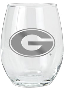 Georgia Bulldogs 15oz Etched Stemless Wine Glass - White