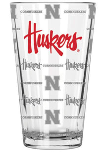 Nebraska Cornhuskers Sandblasted Pint Glass - Red