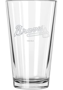 Atlanta Braves 17oz Etched Pint Glass - White