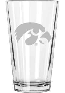 Iowa Hawkeyes 17oz Etched Pint Glass - White