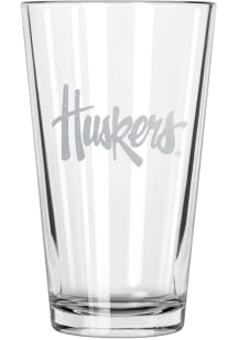 Nebraska Cornhuskers 17oz Etched Pint Glass - White