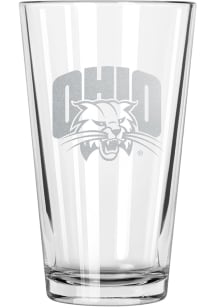 Ohio Bobcats 17oz Etched Pint Glass - White