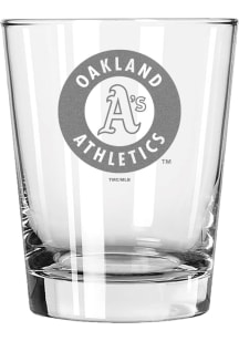 Oakland Athletics 15oz Etched Double Old Fashioned Rock Glass - White