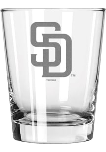 San Diego Padres 15oz Etched Double Old Fashioned Rock Glass - White