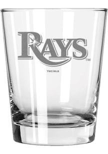 Tampa Bay Rays 15oz Etched Double Old Fashioned Rock Glass - White