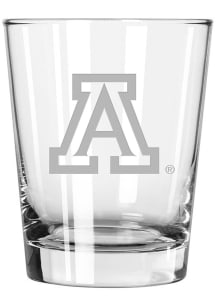 Arizona Wildcats 15oz Etched Double Old Fashioned Rock Glass - White