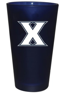Xavier Musketeers 16 oz Color Frosted Pint Glass - Blue