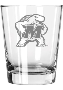 Maryland Terrapins 15oz Etched Double Old Fashioned Rock Glass - White