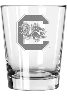 South Carolina Gamecocks 15oz Etched Double Old Fashioned Rock Glass - White