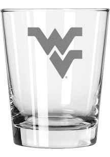 West Virginia Mountaineers 15oz Etched Double Old Fashioned Rock Glass - White