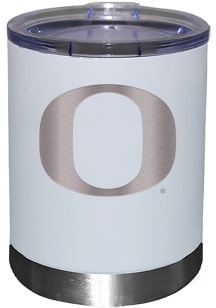 Oregon Ducks 12oz Etched Lowball Tumbler - White