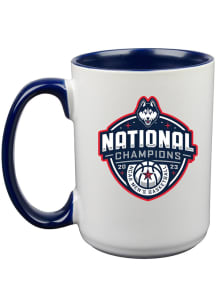 UConn Huskies 2023 Basketball National Champions Inner Color Ceramic Mug - White