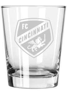 FC Cincinnati 15 oz. Etched Rock Glass - White