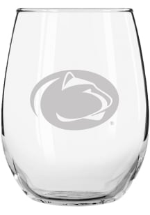 Penn State Nittany Lions 15 oz. Etched Stemless Wine Glass - White