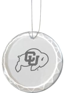 Colorado Buffaloes Etched Glass Ornament - White