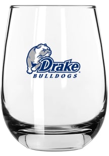Drake Bulldogs 15oz Stemless Wine Glass - White