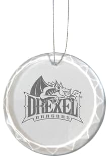 Drexel Dragons Etched Glass Ornament - White