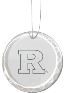 Rutgers Scarlet Knights Etched Glass Ornament - White
