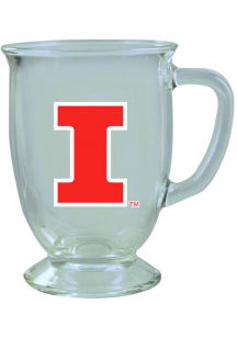 Illinois Fighting Illini 16 oz. Etched Pint Glass - White