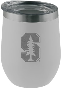 Stanford Cardinal Etched 12oz Stainless Steel Stemless - White