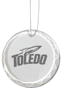 Toledo Rockets Etched Glass Ornament - White