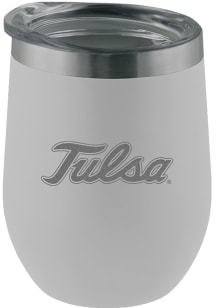 Tulsa Golden Hurricane Etched 12oz Stainless Steel Stemless - White
