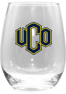 Central Oklahoma Bronchos 15oz Stemless Wine Glass - White