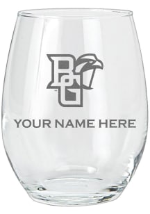 Bowling Green Falcons Personalized Etched 15oz Stemless Wine Glass - White