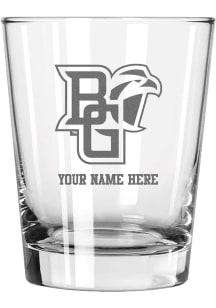 Bowling Green Falcons Personalized Etched 15oz Double Old Fashioned Rock Glass - White