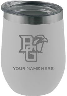 Bowling Green Falcons Personalized Etched 12oz Stainless Steel Stemless - White