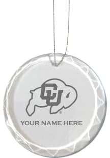 Colorado Buffaloes Personalized Etched Glass Ornament - White