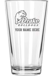 Drake Bulldogs Personalized Etched 17oz Mixing Pint Glass - White