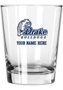 Drake Bulldogs Personalized 15oz Double Old Fashioned Rock Glass - White