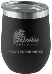 Drake Bulldogs Personalized Etched 12oz Stainless Steel Stemless - Black
