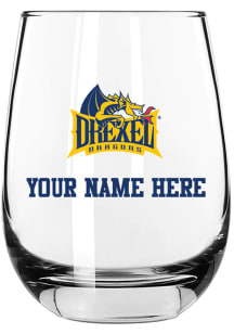 Drexel Dragons Personalized 15oz Stemless Wine Glass - White