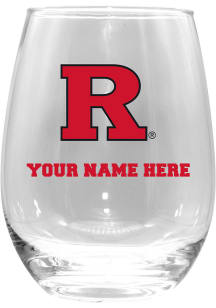 Rutgers Scarlet Knights Personalized 15oz Stemless Wine Glass - White