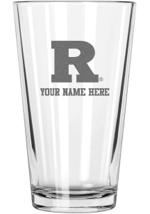 Rutgers Scarlet Knights Personalized Etched 17oz Mixing Pint Glass - White