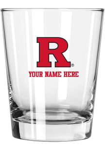 Rutgers Scarlet Knights Personalized 15oz Double Old Fashioned Rock Glass - White