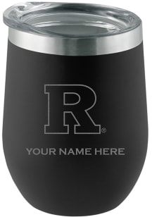 Rutgers Scarlet Knights Personalized Etched 12oz Stainless Steel Stemless - Black