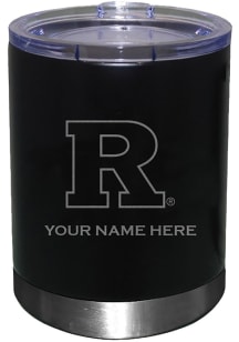 Rutgers Scarlet Knights Personalized Laser Etched 12oz Lowball Tumbler - Black