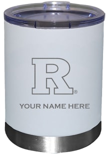 Rutgers Scarlet Knights Personalized Laser Etched 12oz Lowball Tumbler - White