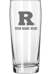 Rutgers Scarlet Knights Personalized Etched 16oz Pub Pilsner Glass - White