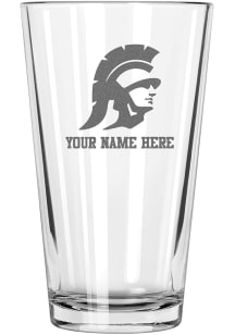 USC Trojans Personalized Etched 17oz Mixing Pint Glass - White