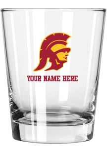 USC Trojans Personalized 15oz Double Old Fashioned Rock Glass - White