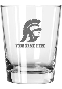 USC Trojans Personalized Etched 15oz Double Old Fashioned Rock Glass - White