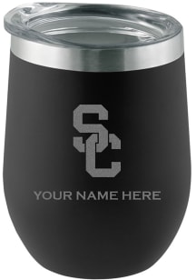 USC Trojans Personalized Etched 12oz Stainless Steel Stemless - Black