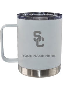 The Memory Company USC Trojans Personalized Etched 12oz Lowball Stainless Steel Tumbler - White
