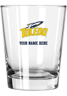 Toledo Rockets Personalized 15oz Double Old Fashioned Rock Glass - White