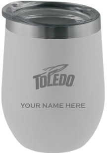 Toledo Rockets Personalized Etched 12oz Stainless Steel Stemless - White