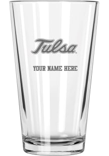 Tulsa Golden Hurricane Personalized Etched 17oz Mixing Pint Glass - White
